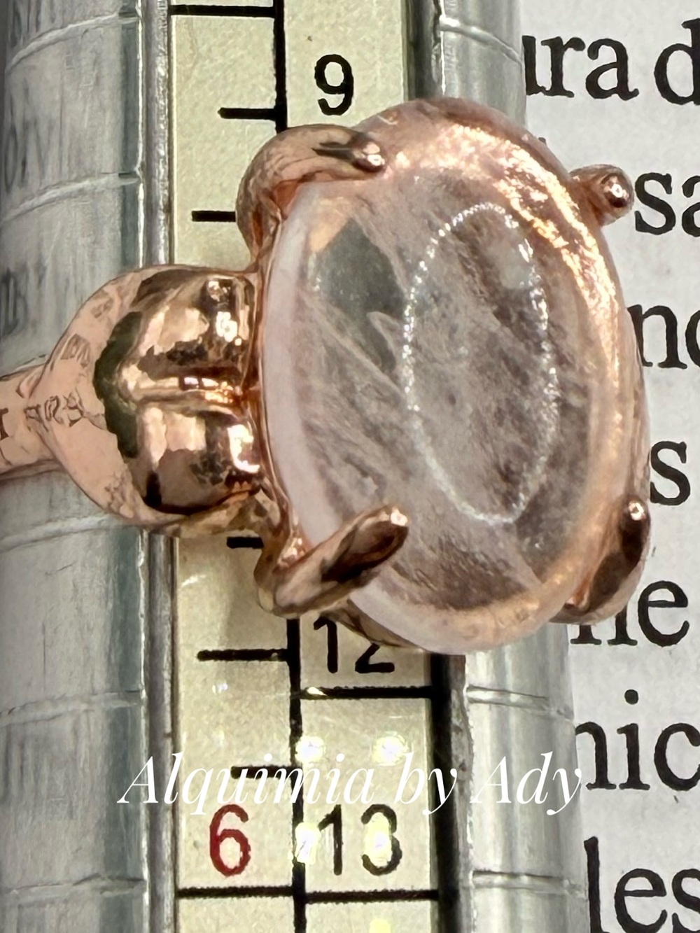 Rose Gold Ring with Pale Pink quartz Oval Stone